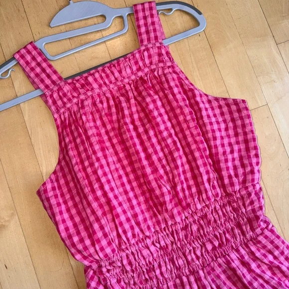 Anthropologie Somerset pink checked romper, XS, GL1303 - Picture 5 of 6